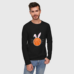 Лонгслив хлопковый мужской Basketball Bunny, цвет: черный — фото 2