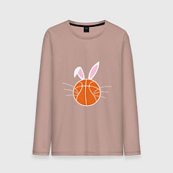 Лонгслив хлопковый мужской Basketball Bunny, цвет: пыльно-розовый