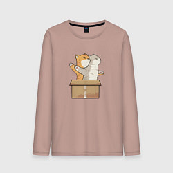Лонгслив хлопковый мужской Catanic, цвет: пыльно-розовый