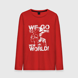 Лонгслив хлопковый мужской WE GO TO THE NEW WORLD ВАНПИС, цвет: красный