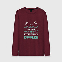 Лонгслив хлопковый мужской Cooler Volleyball, цвет: меланж-бордовый