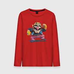 Лонгслив хлопковый мужской Wario Super Mario, цвет: красный