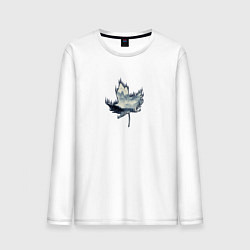 Лонгслив хлопковый мужской Горы в Листе, цвет: белый