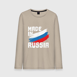 Лонгслив хлопковый мужской In Russia, цвет: миндальный