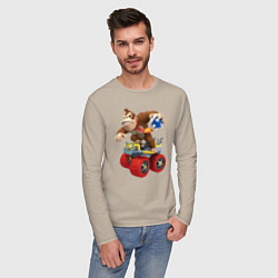 Лонгслив хлопковый мужской Donkey Kong Super Mario Nintendo, цвет: миндальный — фото 2