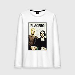 Лонгслив хлопковый мужской Placebo рок-группа, цвет: белый