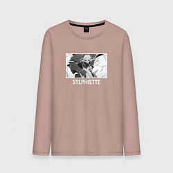 Лонгслив хлопковый мужской Сильфиетта, цвет: пыльно-розовый