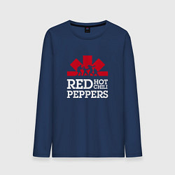 Лонгслив хлопковый мужской RHCP Logo Red Hot Chili Peppers Logo, цвет: тёмно-синий