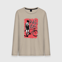 Лонгслив хлопковый мужской Red bike bike, цвет: миндальный