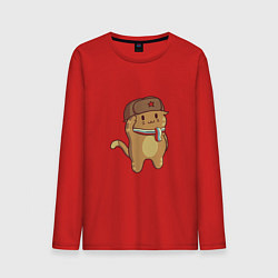 Лонгслив хлопковый мужской Russian Cat, цвет: красный