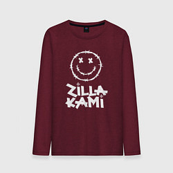 Лонгслив хлопковый мужской ZillaKami x SosMula City Morgue - Smile Thorn, цвет: меланж-бордовый
