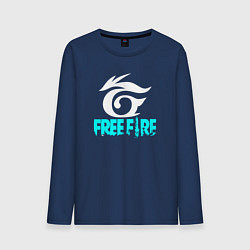 Лонгслив хлопковый мужской Free Fire - неон, цвет: тёмно-синий