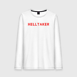 Лонгслив хлопковый мужской Helltaker logo, цвет: белый
