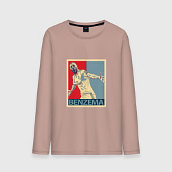 Лонгслив хлопковый мужской Madrid - Benzema, цвет: пыльно-розовый