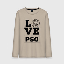 Лонгслив хлопковый мужской PSG Love Классика, цвет: миндальный