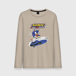 Лонгслив хлопковый мужской Sonic Free Riders Hedgehog Racer, цвет: миндальный