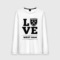 Лонгслив хлопковый мужской West Ham Love Классика, цвет: белый