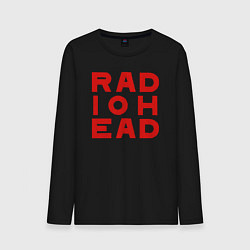 Лонгслив хлопковый мужской Radiohead большое красное лого, цвет: черный