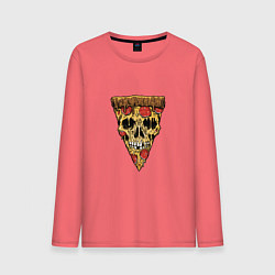 Лонгслив хлопковый мужской Pizza - Skull, цвет: коралловый
