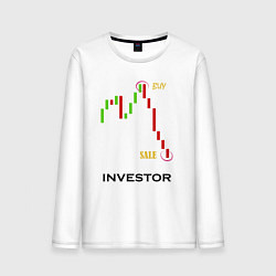 Лонгслив хлопковый мужской Investor, цвет: белый