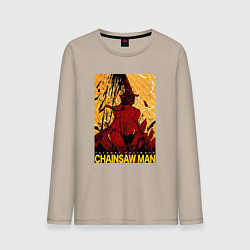 Лонгслив хлопковый мужской CHAINSAW MAN DENJI, цвет: миндальный