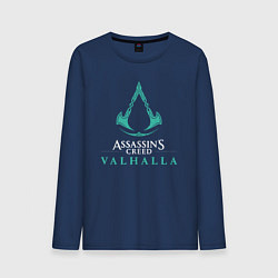 Лонгслив хлопковый мужской Assassins creed valhalla, цвет: тёмно-синий