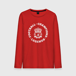 Лонгслив хлопковый мужской Символ Liverpool и надпись Football Legends and Ch, цвет: красный