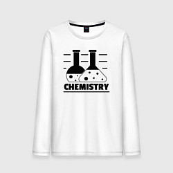 Лонгслив хлопковый мужской CHEMISTRY химия, цвет: белый
