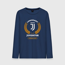 Лонгслив хлопковый мужской Лого Juventus и надпись Legendary Football Club, цвет: тёмно-синий
