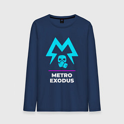 Лонгслив хлопковый мужской Символ Metro Exodus в неоновых цветах, цвет: тёмно-синий