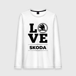 Лонгслив хлопковый мужской Skoda Love Classic, цвет: белый