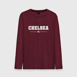 Лонгслив хлопковый мужской Chelsea Football Club Классика, цвет: меланж-бордовый