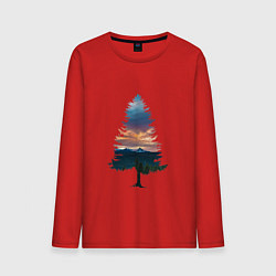Мужской лонгслив Лес в ёлке