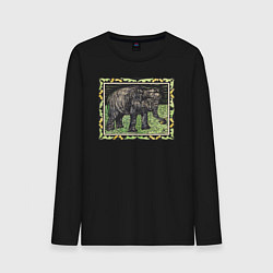 Лонгслив хлопковый мужской Olifant Met Fles Слон, цвет: черный