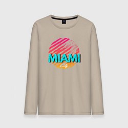 Лонгслив хлопковый мужской Майами Флорида, цвет: миндальный