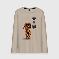 Мужской лонгслив Оранжевый робот с логотипом LDR