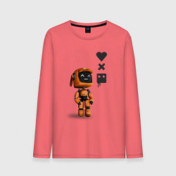 Лонгслив хлопковый мужской Оранжевый робот с логотипом LDR, цвет: коралловый