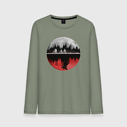 Лонгслив хлопковый мужской Stranger Things Moon, цвет: авокадо