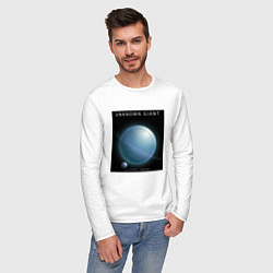 Лонгслив хлопковый мужской Unknown Giant Неизвестный Гигант Space collections, цвет: белый — фото 2