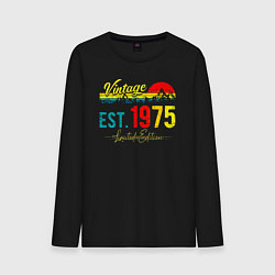 Лонгслив хлопковый мужской Vintage est 1975 Limited Edition, цвет: черный