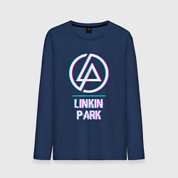 Лонгслив хлопковый мужской Linkin Park Glitch Rock, цвет: тёмно-синий