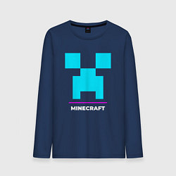 Мужской лонгслив Символ Minecraft в неоновых цветах