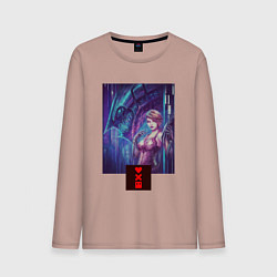 Лонгслив хлопковый мужской Sonnie LDR, цвет: пыльно-розовый