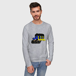 Лонгслив хлопковый мужской Ena vomit, цвет: меланж — фото 2