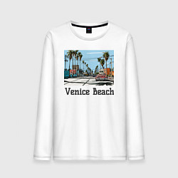 Лонгслив хлопковый мужской Los Angeles Venis Beach, цвет: белый