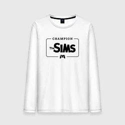 Лонгслив хлопковый мужской The Sims Gaming Champion: рамка с лого и джойстико, цвет: белый