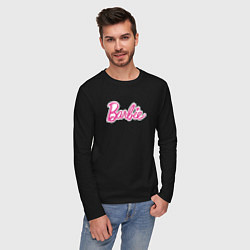 Лонгслив хлопковый мужской Barbie logo, цвет: черный — фото 2
