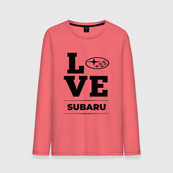 Лонгслив хлопковый мужской Subaru Love Classic, цвет: коралловый