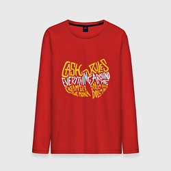 Лонгслив хлопковый мужской CREAM Wu-Tang, цвет: красный