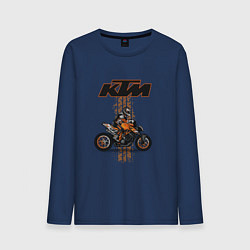 Лонгслив хлопковый мужской KTM Moto theme, цвет: тёмно-синий